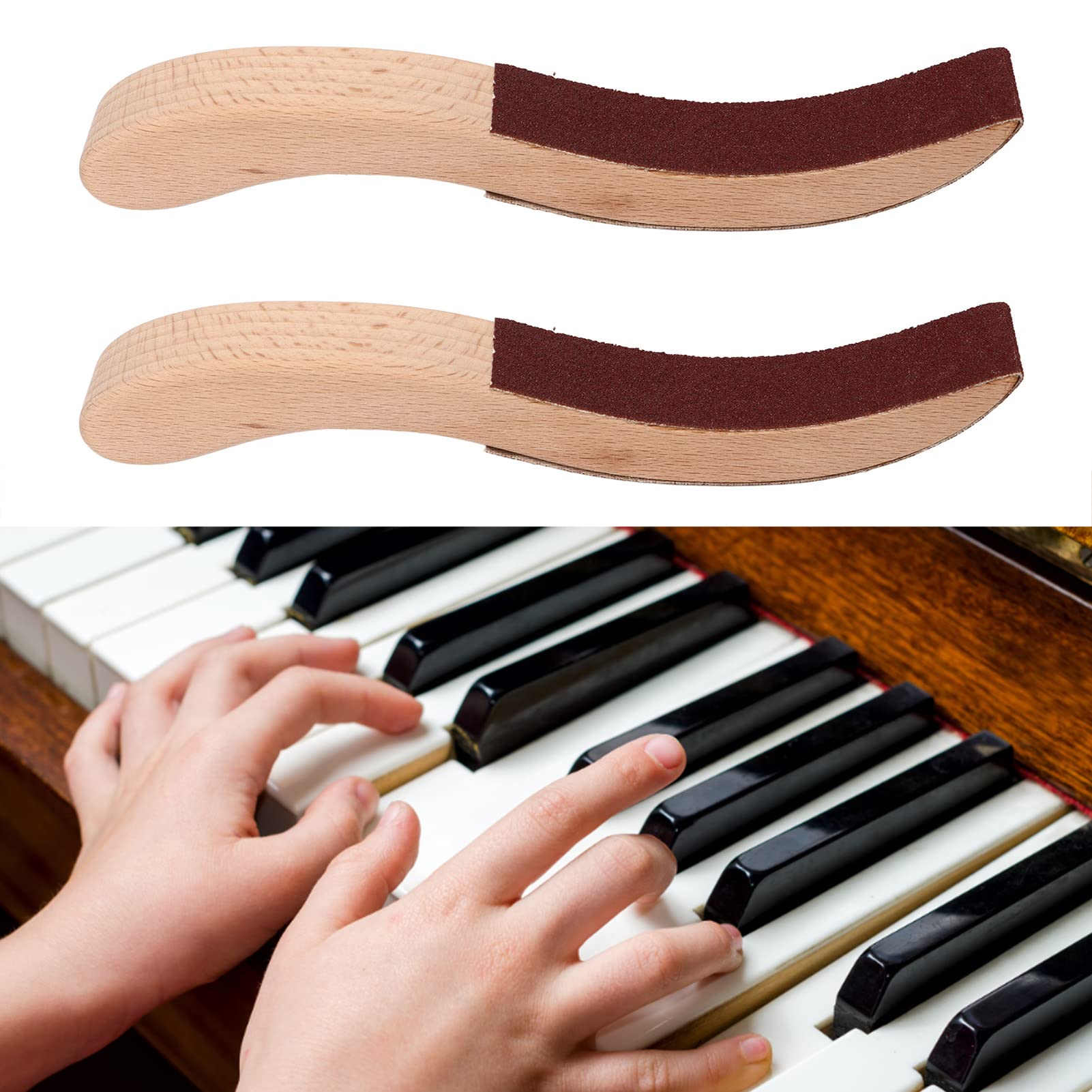 Piano Sanding Board, Piano Hammer Head Sanding Board 1 Pair S Shape Quick Sanding Felt Easy Grip for Repairs - Image 2