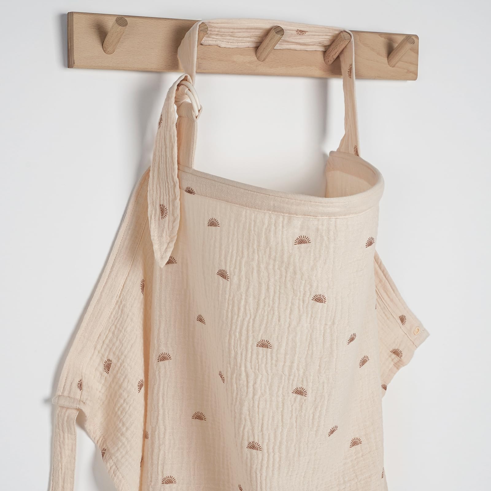 Muslin Nursing Cover for Breastfeeding, Breathable Privacy Nursing Covers with Arch Neckline for Mom, Soft Cotton Multi-use Nursing Apron (Rainbow)