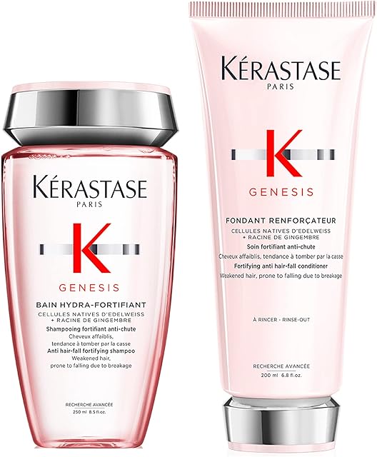 Kérastase Genesis Shampoo and Conditioner Set, 2-Step Routine for Weakened Hair, Nourishing and Fortifying