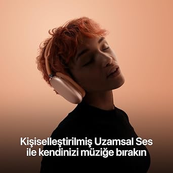 Apple AirPods Max Kablosuz Kulak Üstü Kulaklık, Pro Seviye Aktif Gürültü Engelleme, Şeffaf Mod, Kişiselleştirilmiş Uzamsal Ses, USB-C Şarj, iPhone için Bluetooth Kulaklık – Turuncu