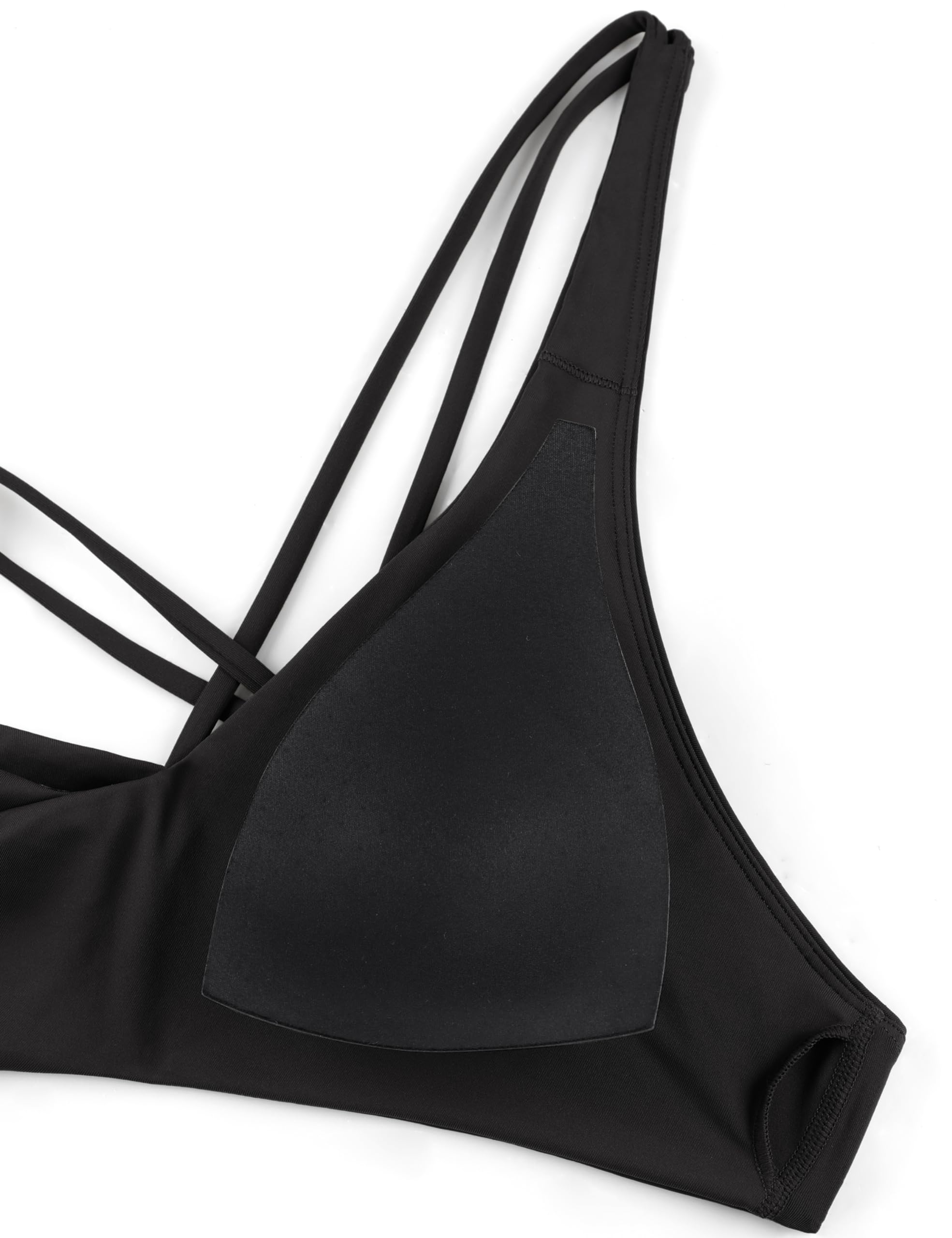 CRZ YOGA Damen Bikini Oberteil Top Bademode Swimsuit Push Up Padded Swim Ruched Wickeloptik Bathing Suits Bikinioberteil