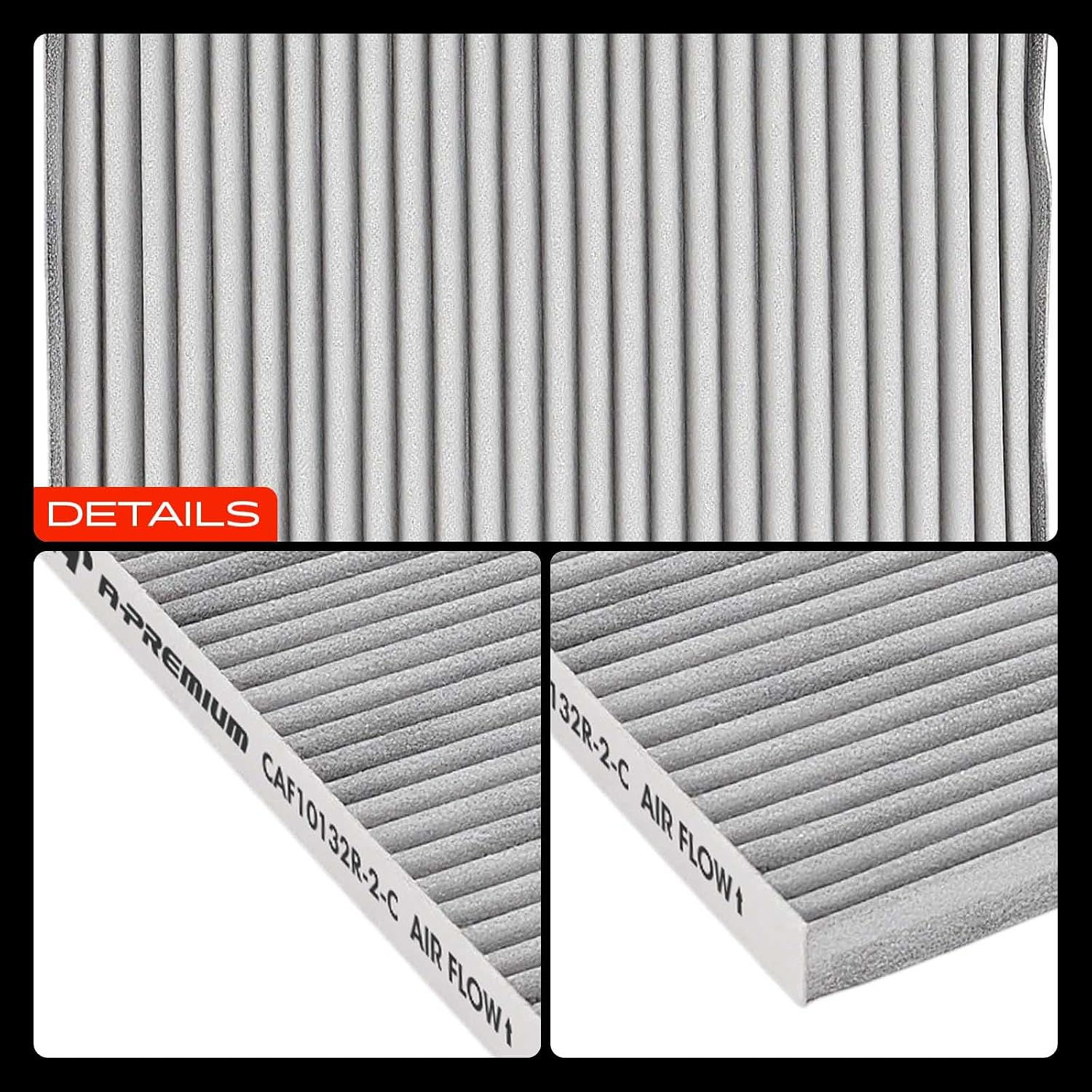 A-Premium 2-PC Cabin Air Filter with Activated Carbon Compatible with Toyota Camry, Avalon, Solara, Sienna & Lexus ES330, RX350, GX470, RX400H