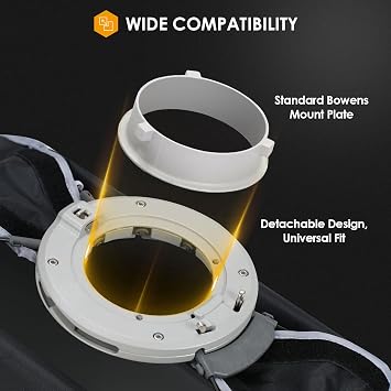 TARION 23.6x35.4 Quick Release Strip Softbox - Foldable Bowens Mount Softbox with Diffusers/Honeycomb Grid/Carrying Bag for Live Streaming, Photography, Videography (SQ-6090F)