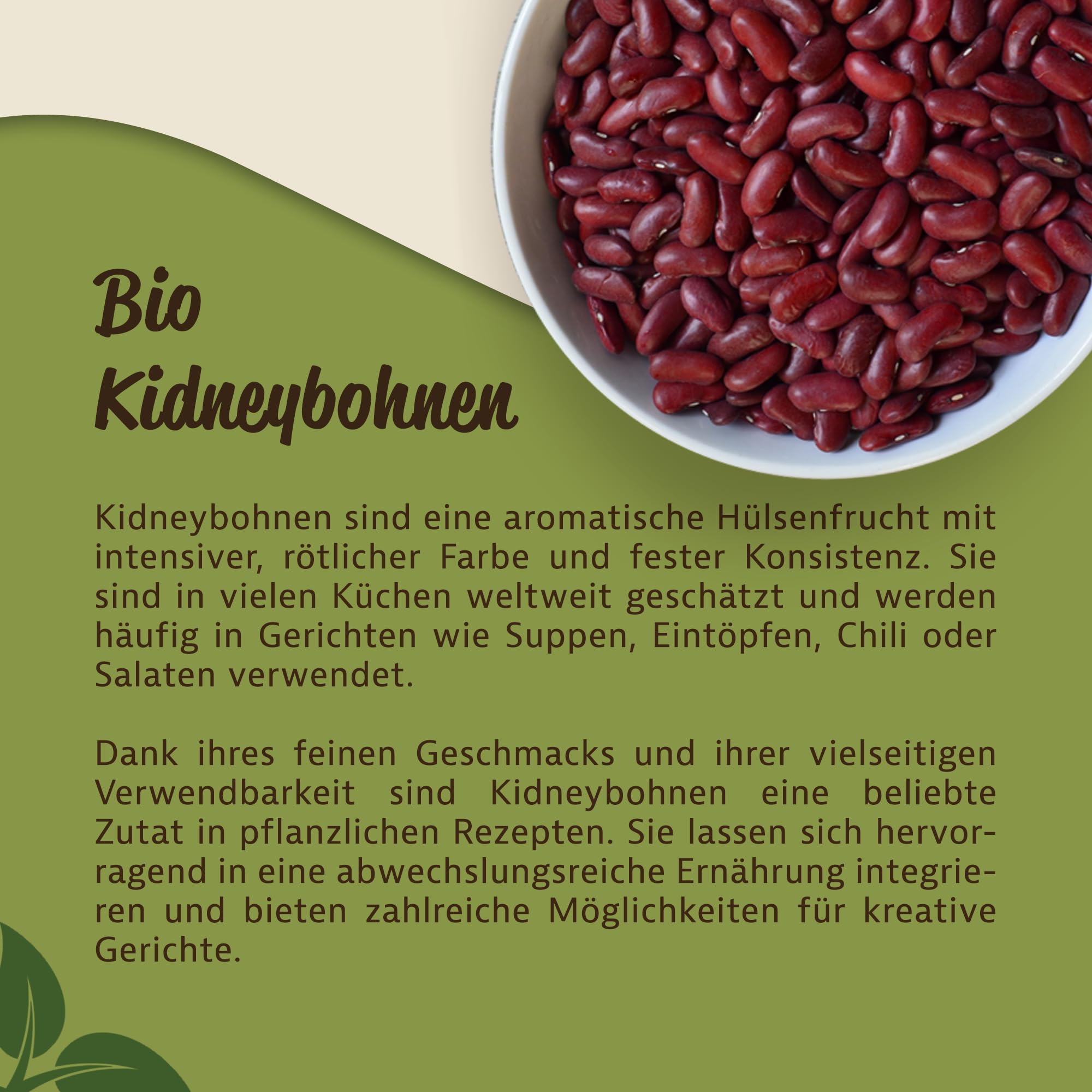 Mynatura Bio Kidneybohnen I Bohnen I Zum Einweichen und Weiterverarbeiten I Beans I Rote Bohnen I Kidneybeans I Im Beutel (2x 2kg)