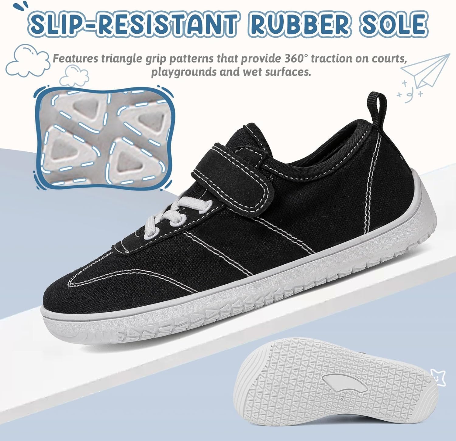 Kids Wide Toe Box Barefoot Shoes Breathable Comfy Summer Canvas Sneakers | Toddler Boys/Girls Zero Drop Minimalist Outdoor Activities Walking Running Shoe - Image 6