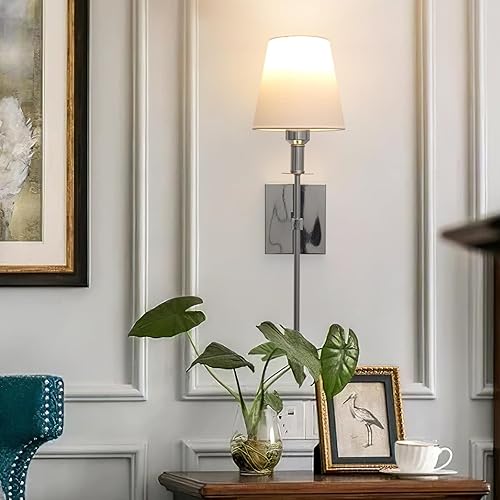 Vista 18 de Juego de 2 apliques de pared que funcionan con pilas, luces de pared inalámbricas recargables con control remoto de 12 colores regulables