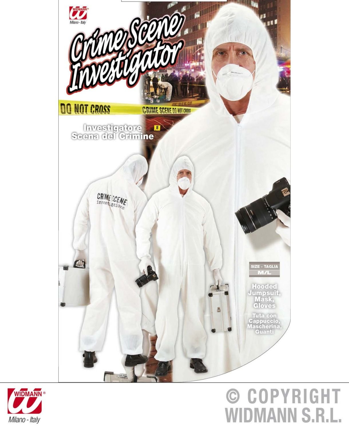 Crime Scene Investigator Costume Extra Large for Police Policeman Fancy Dress, White, XL - Image 3