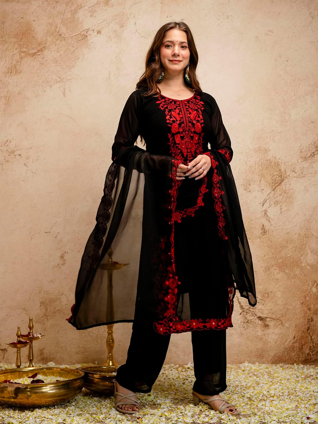 Premium Ethnic Outfit Salwar Suit Set Designer Embroidery Celebration Wear