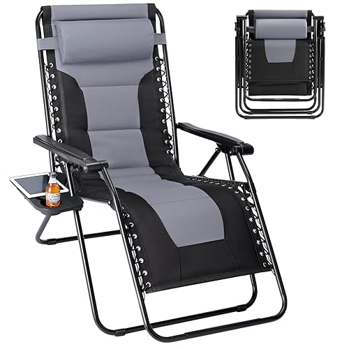 Sweetcrispy Zero Gravity Chairs, Foldable Patio Reclining Chairs with Adjustable