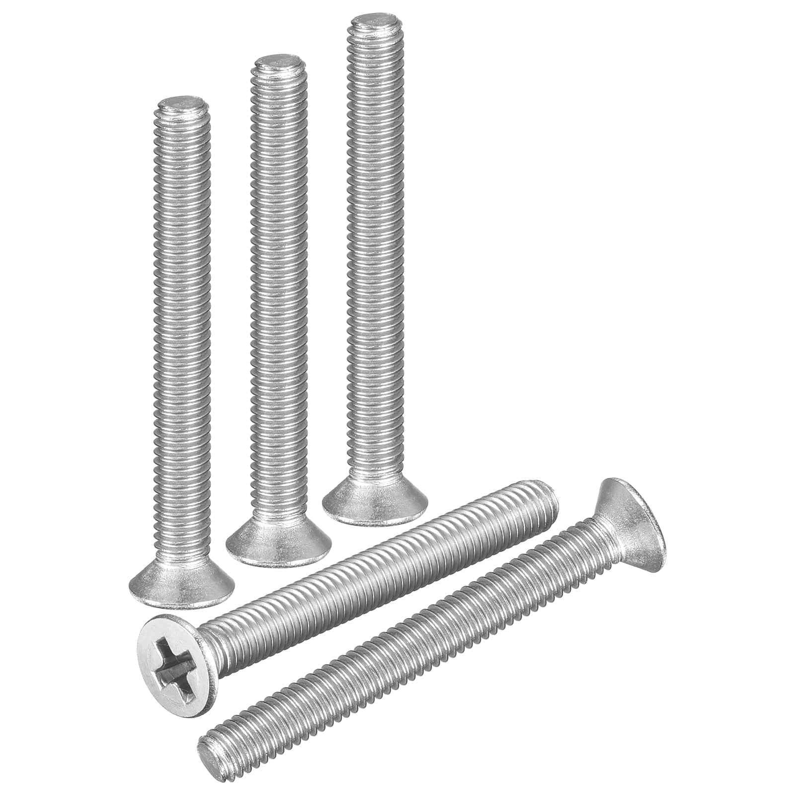 DTGN M2.5-0.45x25 Flat Head Machine Screws - 50PCS - Good for Electronics and Machinery - 304 Stainless Steel Phillips Countersunk Micro Metric Machine Screw Bolts- Silver