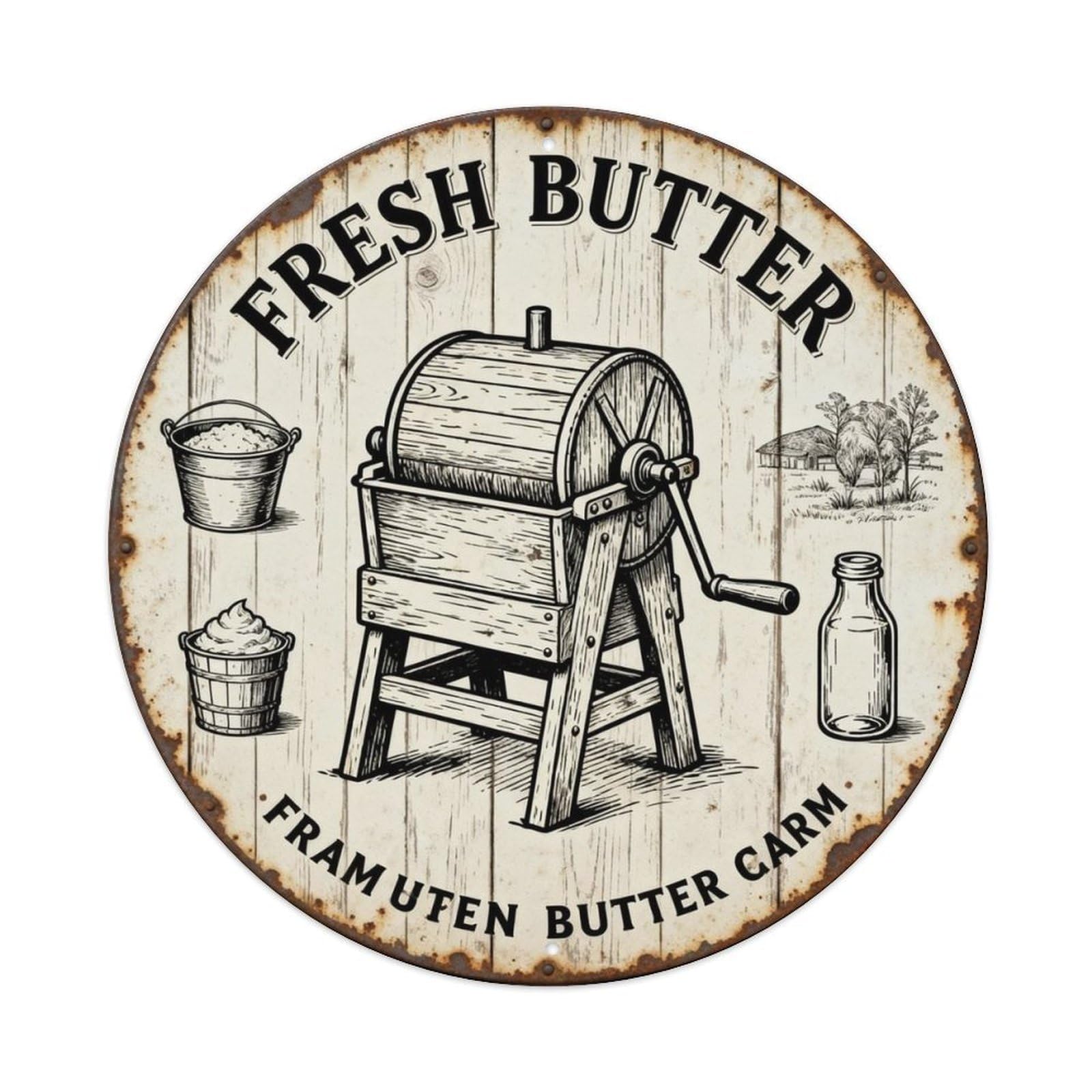 FRESH BUTTER Metal Tin Sign Plaque