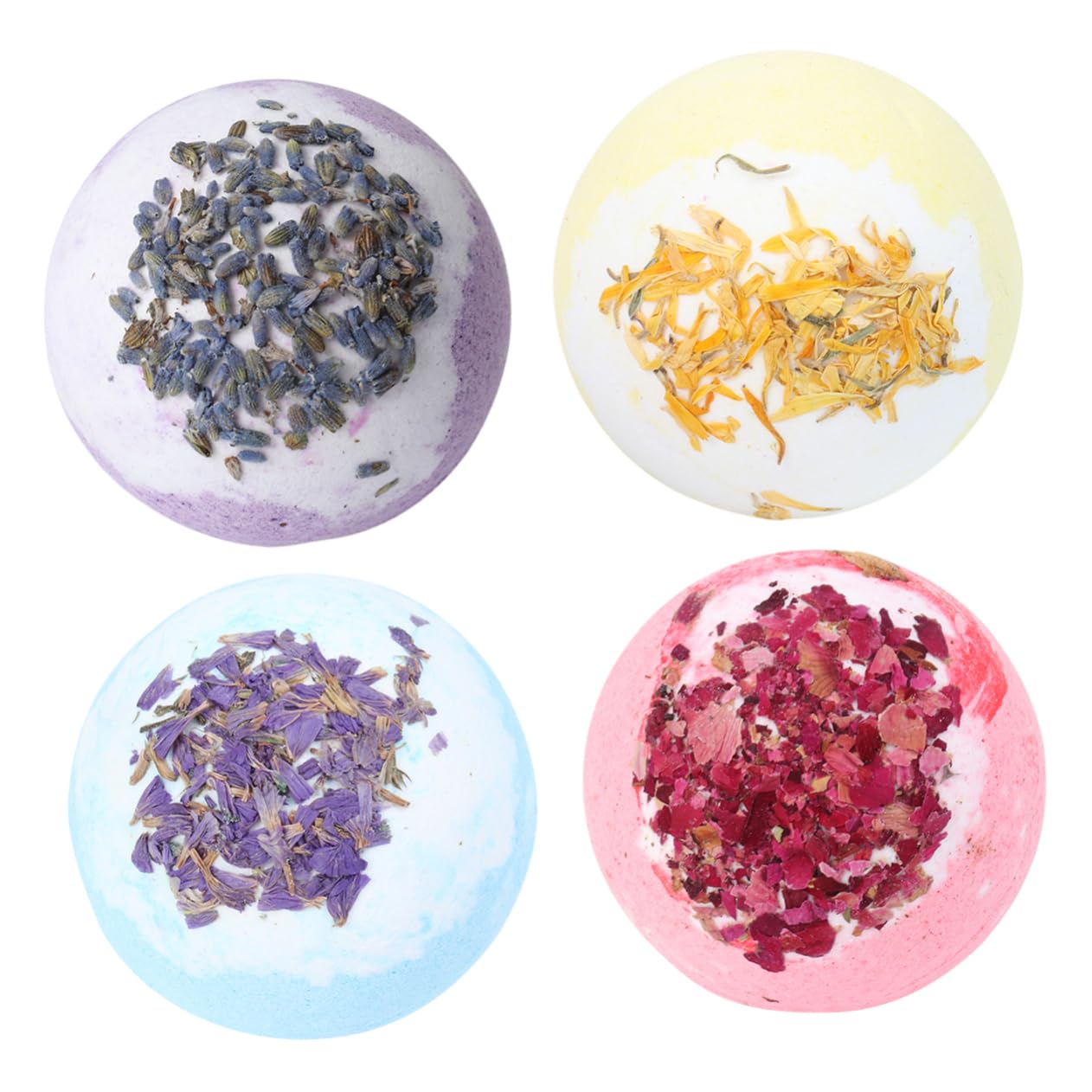 Bolas de Baño Burbujas, 4 Piezas, Sal Mineral y Aceite | Azul, para Casa y Hotel, Suaviza Cutículas, Calma Piel y Ayuda a Aliviar Fatiga