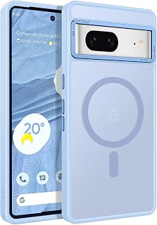for Google Pixel 7 Case - Translucent Matte Magnetic Slim Thin Shockproof Protective Phone Cover for Pixel 7 6.4", Light Blue