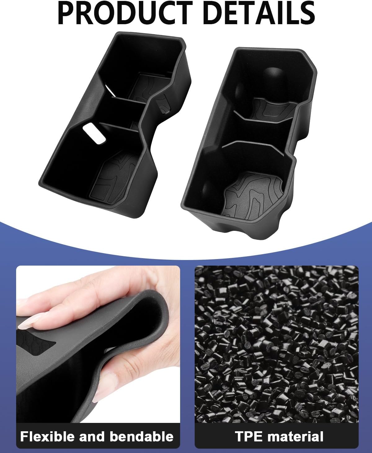 Center Console Cup Holder Inserts for 2024-2026 Toyota Tacoma