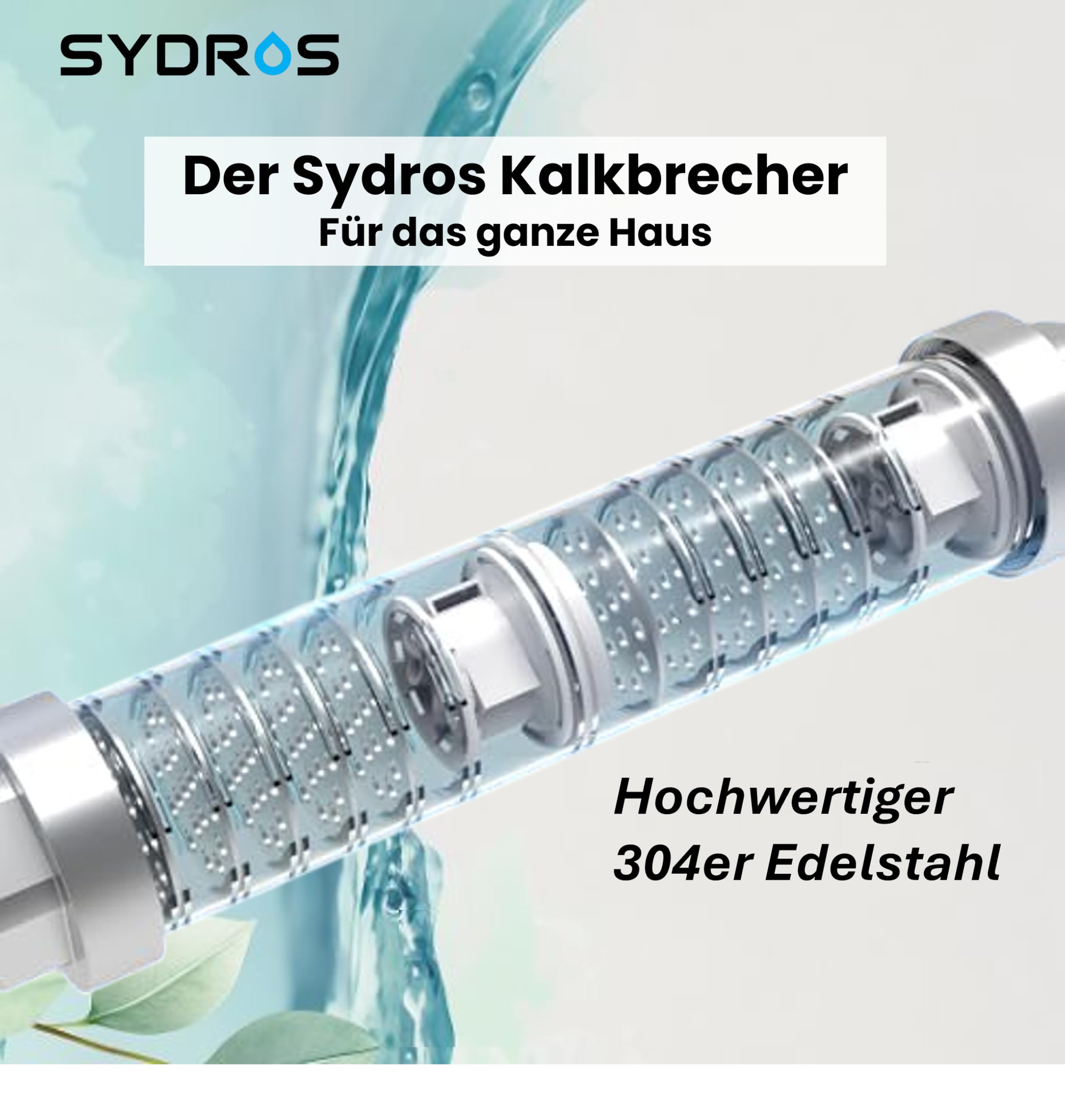 SYDROS Kalkschutzfilter XL Wasserfilter gegen Kalkablagerungen mit SET Technologie