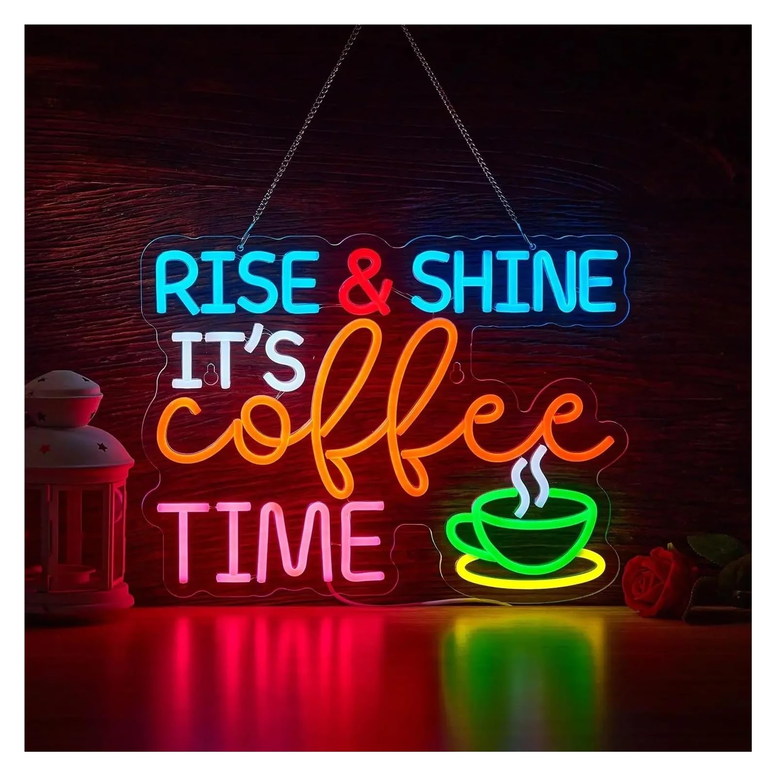 LEMST Signs Lamp It's Coffee Time Neon Sign USB Powered LED Light for Cafe Station Store Restaurant Decoration 38X29cm/15×11.5in