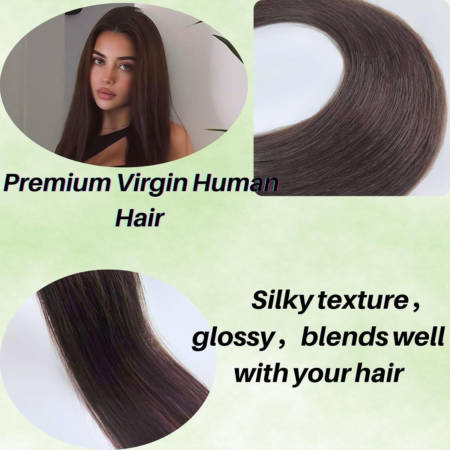 Dark Brown Tape in Hair Extensions Human Hair 16 Inch Invisible Real Human Hair Tape in Extensions for Client Like