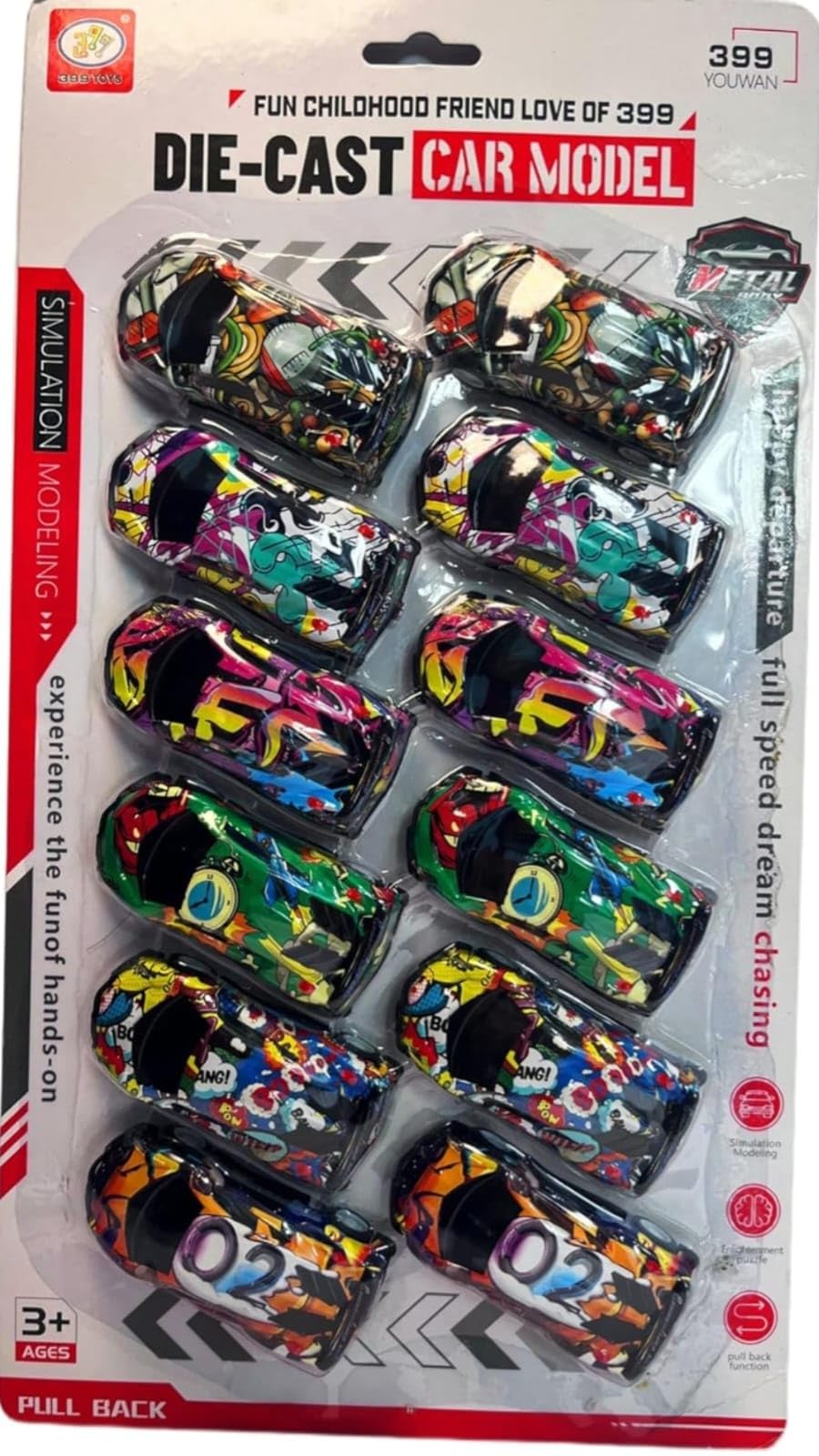 MOHTOY Die-Cast Pull Back mini Cars for Kids, 12-Pack Colourful Toy Vehicles, Ages 3+ (123-1s) (B0D9SRW7VK) Amazon Price History, Amazon Price Tracker
