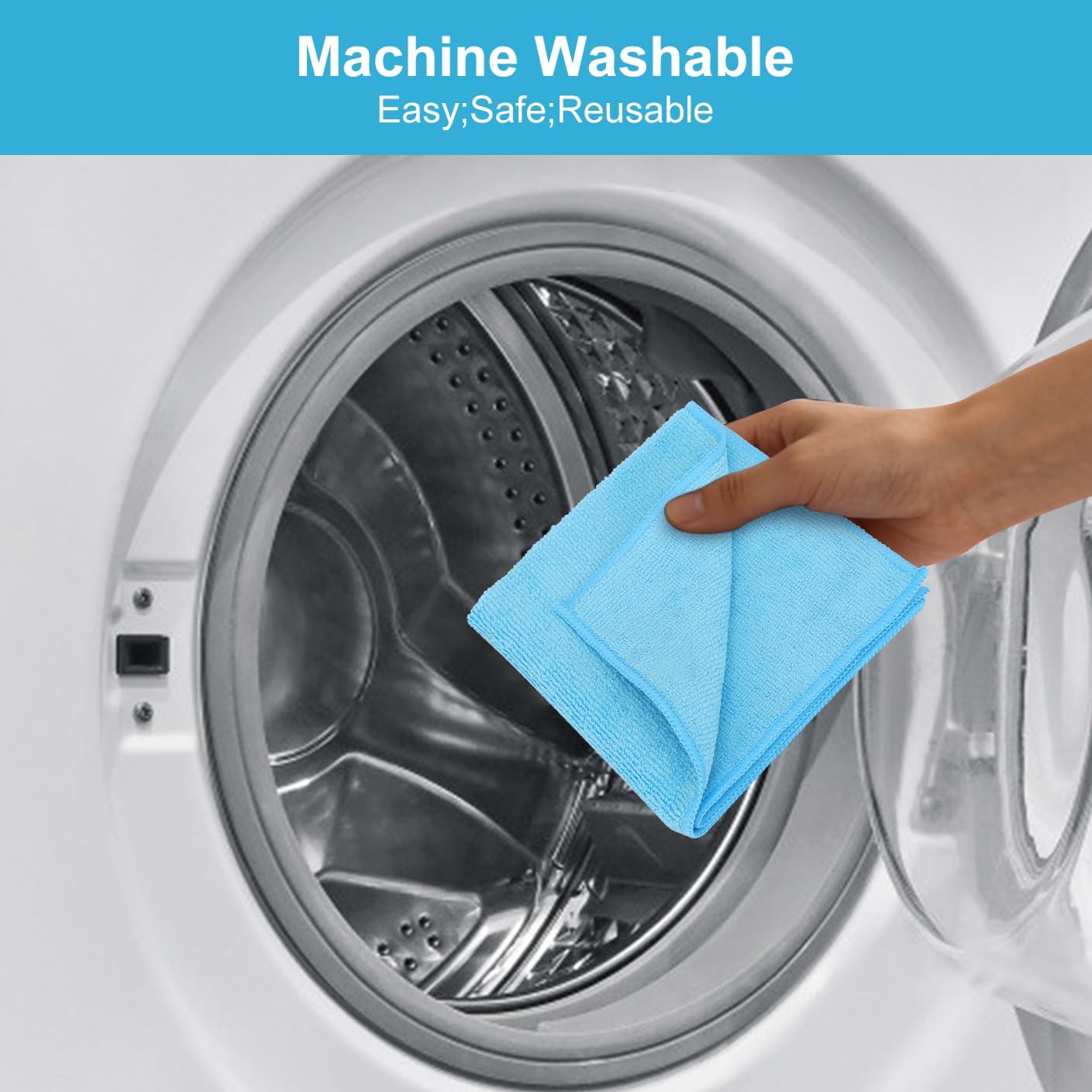 Microfiber Cleaning Cloth: 24 Pack Cleaning Towels with 5 Color Assorted - 12"x12" All-Purpose Microfiber Clothes for Home/Kitchen/Car/Window/Glass image 5