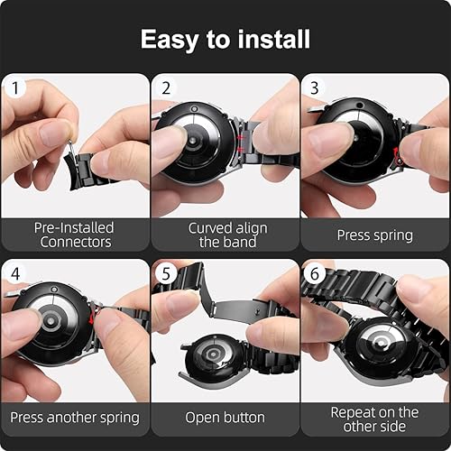 Miniatura 7 de Compatible con Galaxy Watch 6 Band Classic de 1.693 in 1.850 in 1.575 in 1.732 inSamsung Galaxy Watch 4 Band Classic 1.575 in 1.732 in 1.654 in