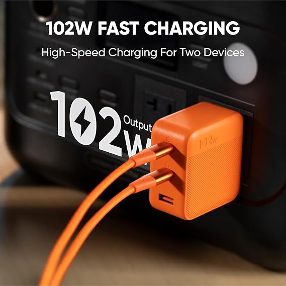 Jackery Explorer 240 v2 Portable Power Station*2 and 102W Fast Charger, 512Wh LiFePO4 Battery with 300W AC/100W USB-C Output, 1Hr Fast Charging, for Outdoor/Camping/RV/Travel/Emergency Backup