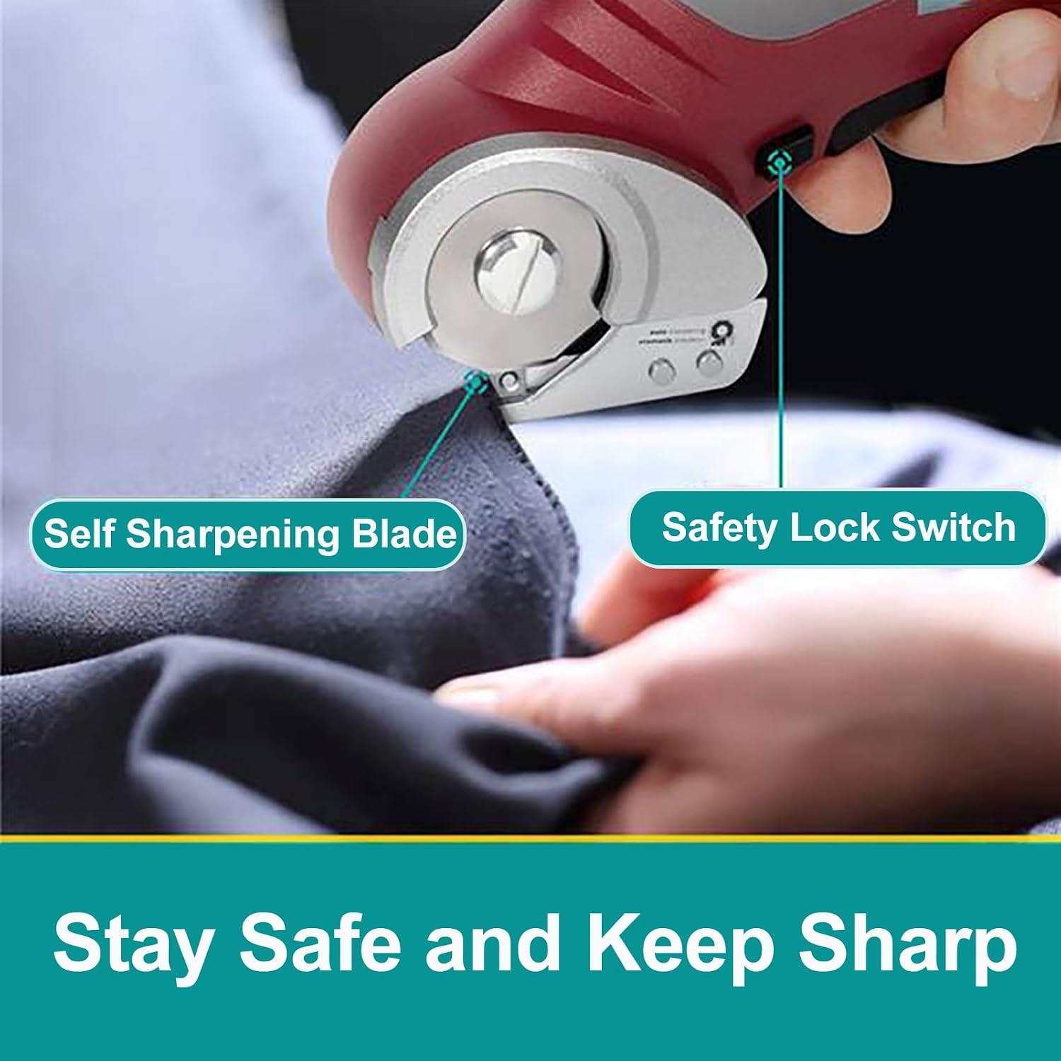 Cordless Electric Cardboard Cutter, Rechargeable Rotary Scissors, Electric Cutter for Cardboard, Fabric, Leather, Carpet and Craft Projects