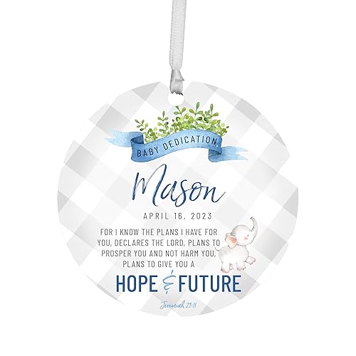 Miniatura 8 de LifeSong Milestones Ideas de adornos colgantes redondos personalizados para dedicación para bebés, para celebrar los preciosos momentos de la vida