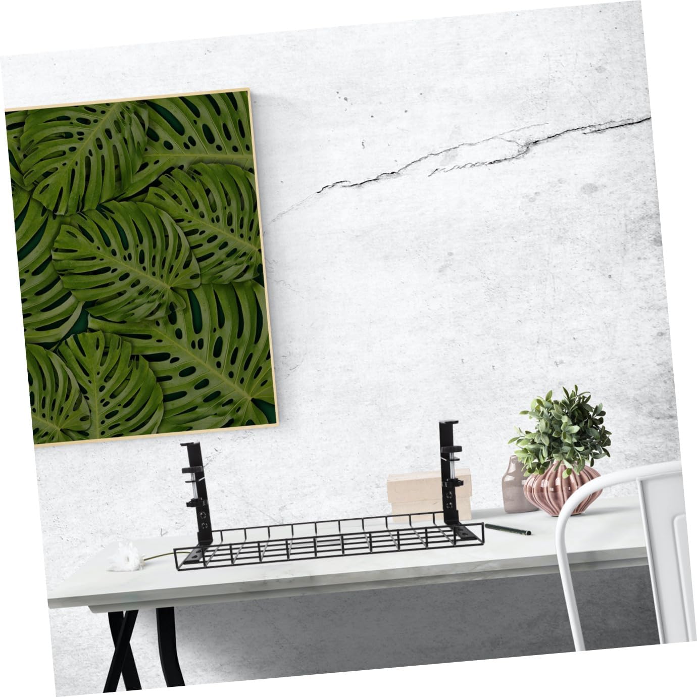 Under Desk Wire Storage Organizer Cable Management Tray Cord Holder Compact Cable Rack