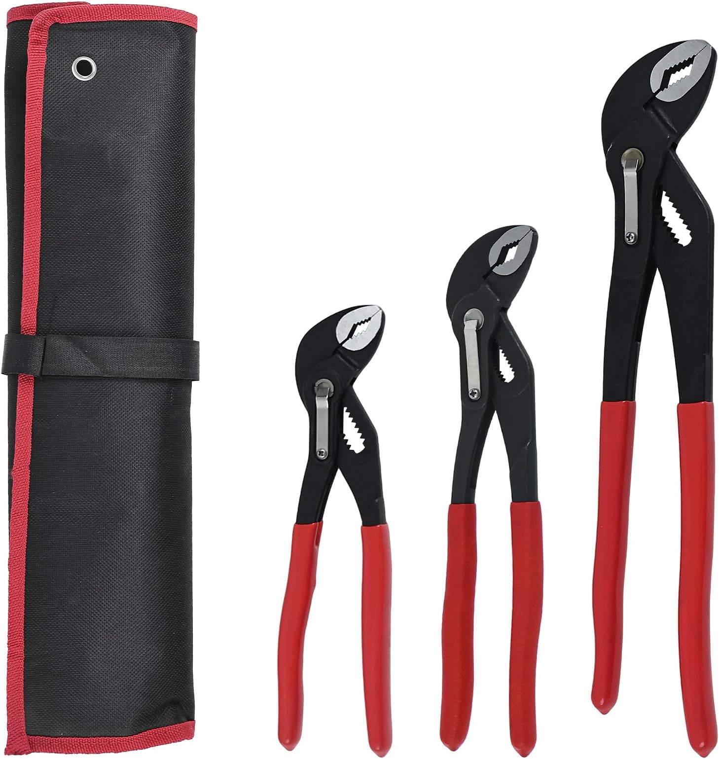 3PCS Water Pump Pliers Set 7Inch, 10Inch, 12Inch, Large Channel Locks