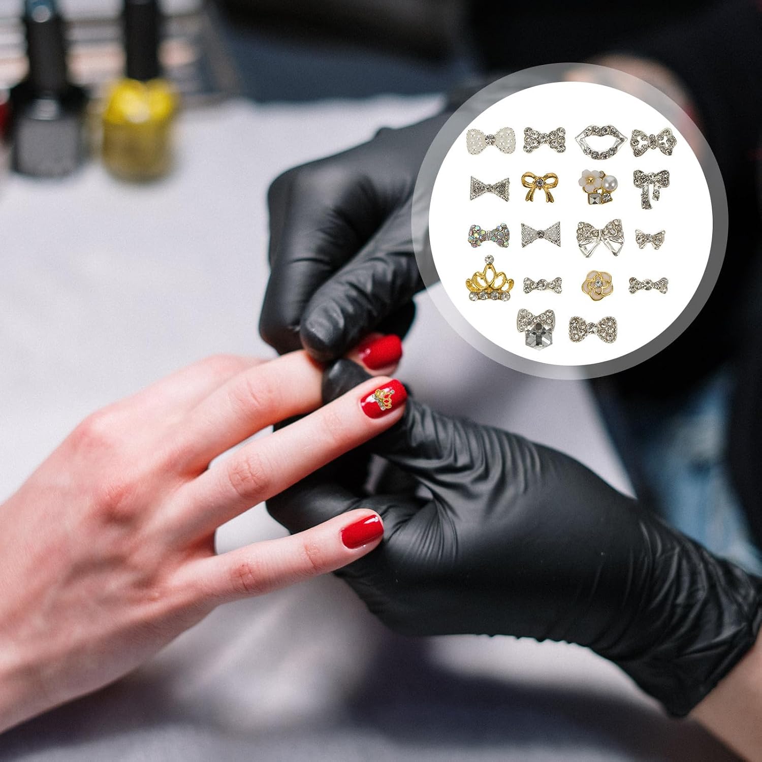 18pcs D Butterflies Bow Nail Studs Metal Nail Art Decor DIY