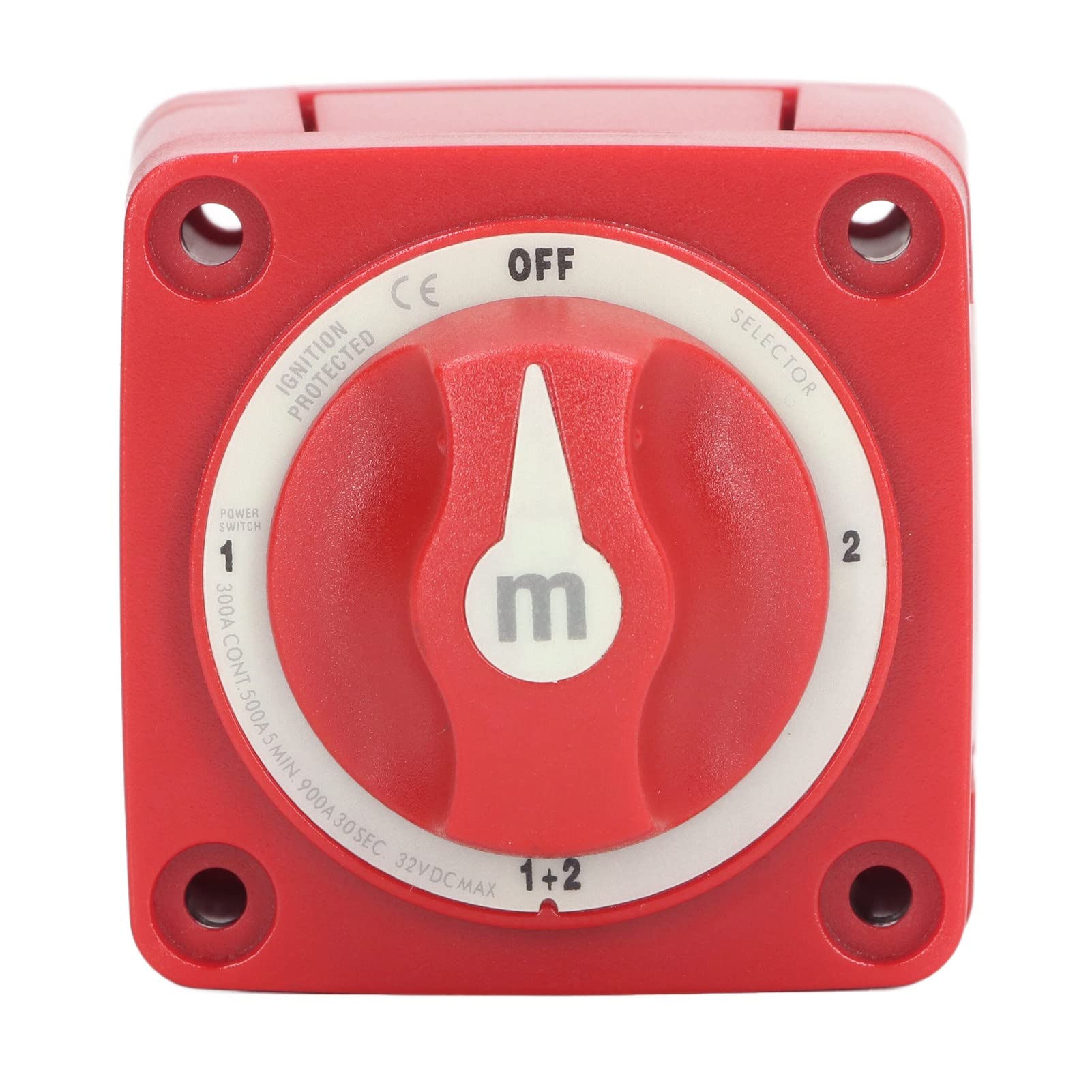 Kodrily Car Battery Disconnect Switch 12V, 300A Battery Kill Switch, 3 Position Dual Circuit Battery Cut Off Switch 12v, 4 Gears Boat Marine Power off Selector with Cover