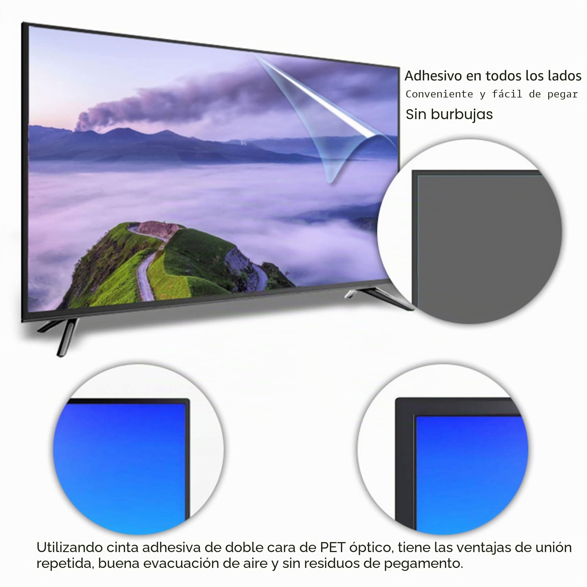 XRRX Protector De Pantalla De TV de 43 a 65 Pulgadas, Esmerilado Mate Antideslumbrante Exterior/Interior Película De Filtro Anti Luz Azul A Prueba De Polvo, Alivia La Tensión Ocular / 43in 942x529mm
