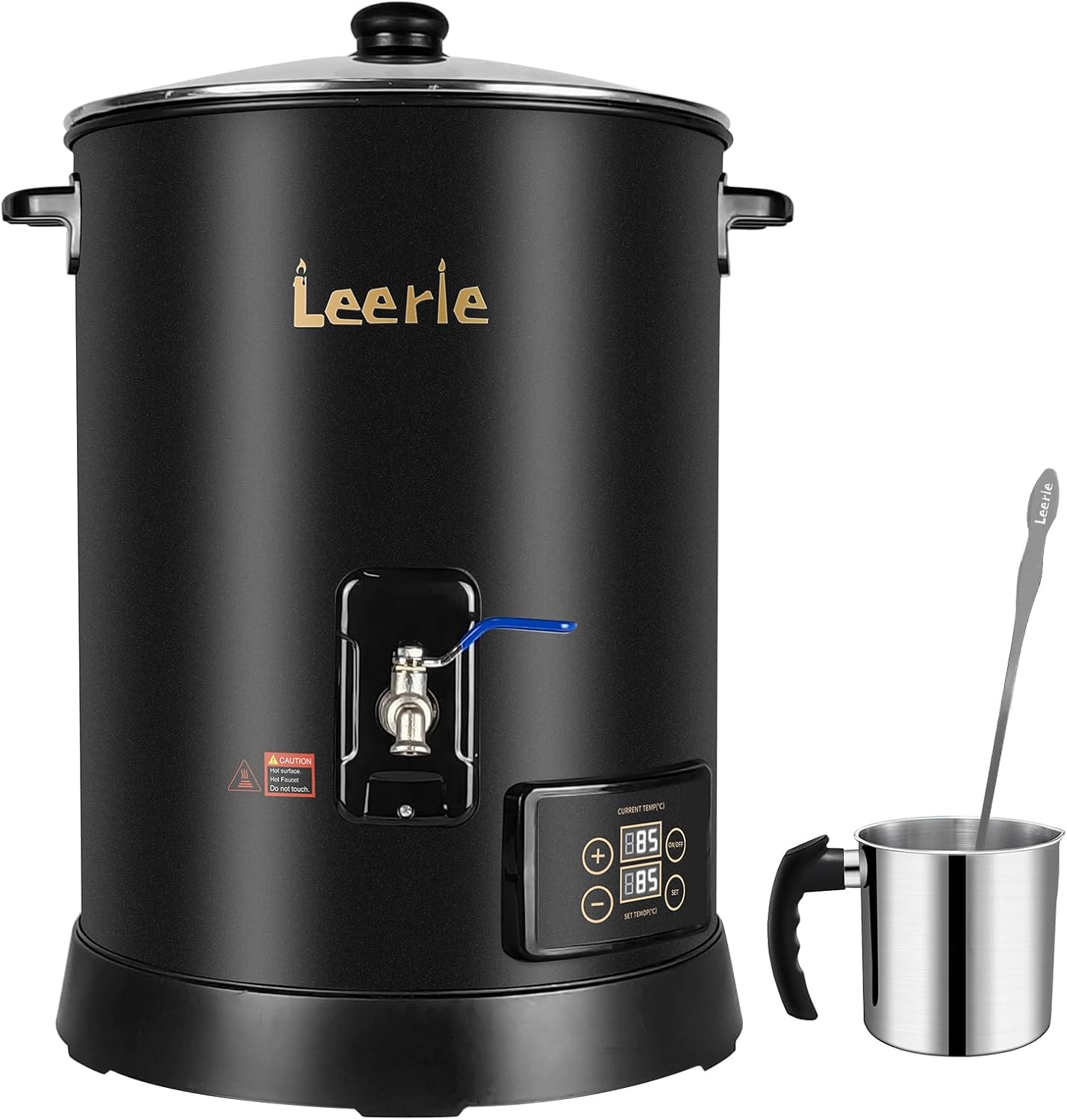 Leerie 30Lbs Digital Commercial Wax Melter for Candle Making - D15 Large Candle Wax Melting Pot with Accurate Temperature Control & Holds 30Lbs Melted Wax for Candle Making Business D15-US-110V