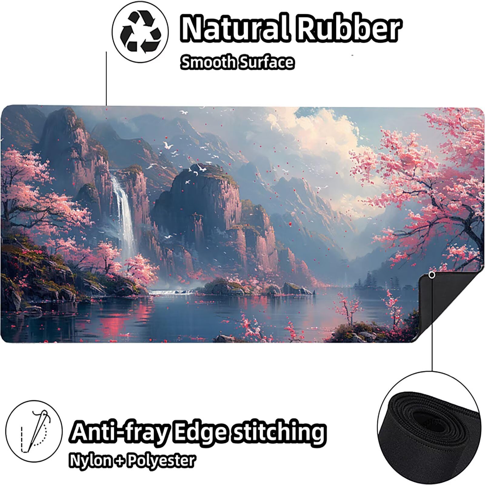 Tappetino Mouse XXL 1500 x 800 mm, Tappetino Mouse Albero, Gaming Mousepad Migliorare la Velocità e la Precisione, Mouse Pad con Base in Gomma Antiscivolo, Ufficio Accessori Gaming, Rosa 4-1521