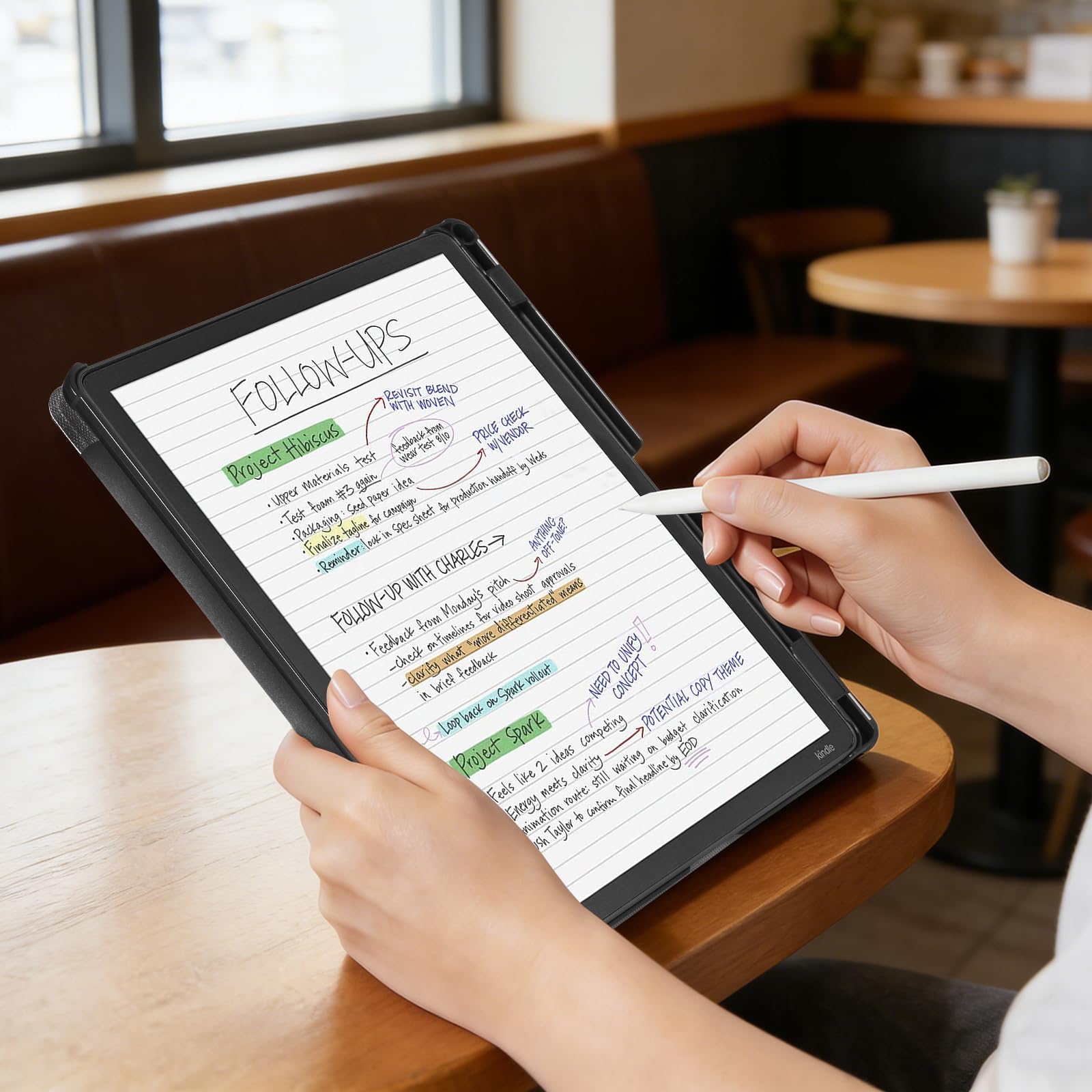 CoBak Housse pour Kindle Scribe 3e génération 2025 11 Pouces et Colorsoft - Nouvelle Housse en Cuir synthétique PU avec Fonction Veille et réveil Automatique et Porte-Stylo