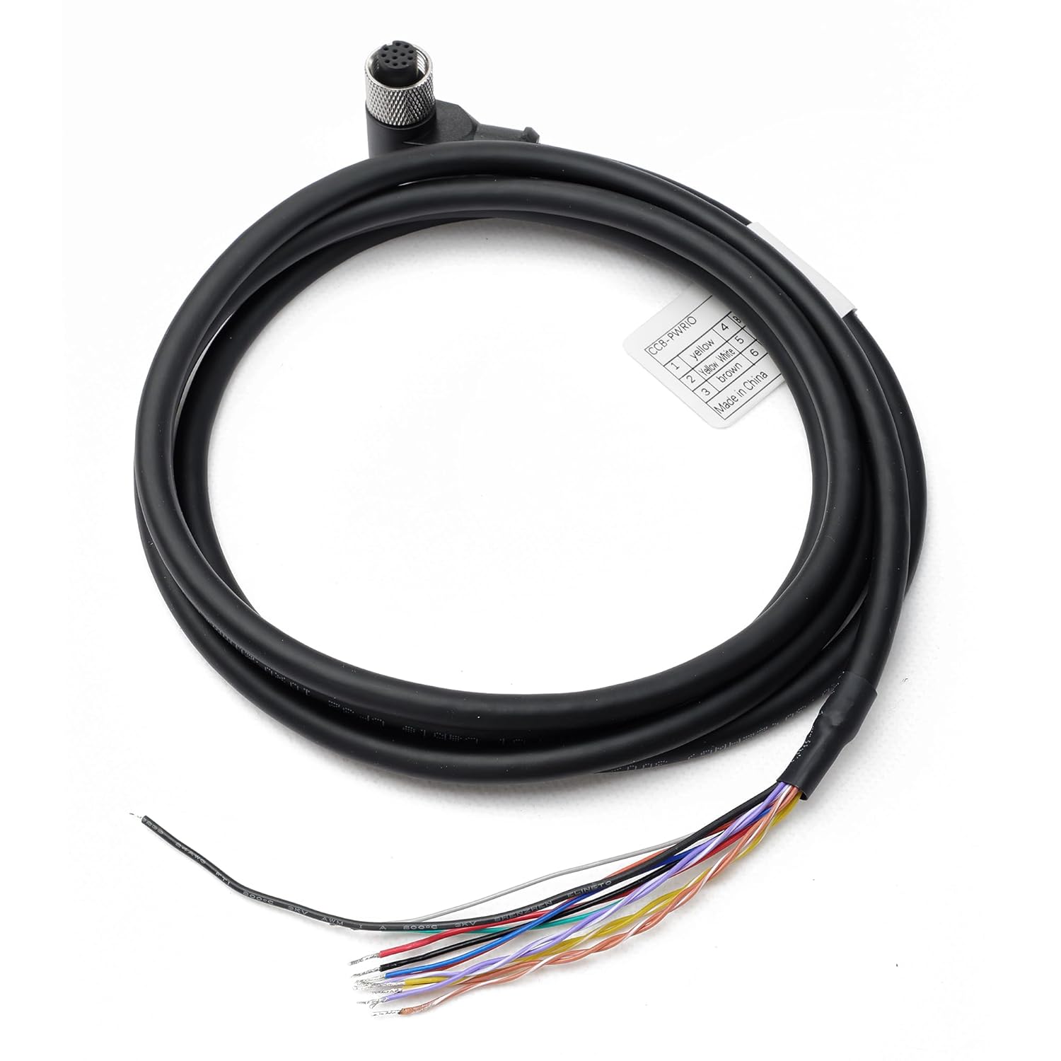 M12 A-Coded 12 Pin Male to Female Aviation Sensor Shielded Signal Cable for Cognex Camera Industrial Ethernet I/O Extension RS-232 Cable (Right Angle 12Pin Female, 8M/26.2FT)