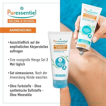 Puressentiel Muscles and Joints Cryo Pure Gel - Intense Cold Effect - Non-Sticky Formula with 14 Calming Essential Oils - Muscle Relaxer - 2.7 oz