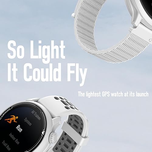 Miniatura 2 de Coros PACE 2 - Reloj deportivo GPS de alta calidad con correa de nailon o silicona, monitor de frecuencia cardíaca, batería GPS completa de 30