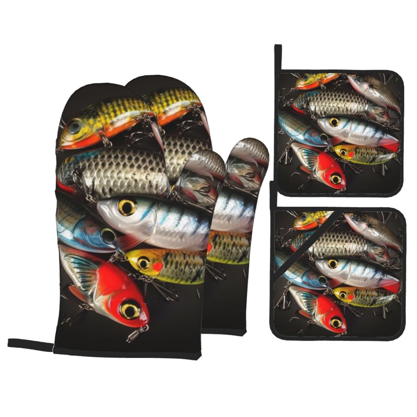 Gants de cuisine et maniques anti-chaleur : lot de 4 accessoires extra longs