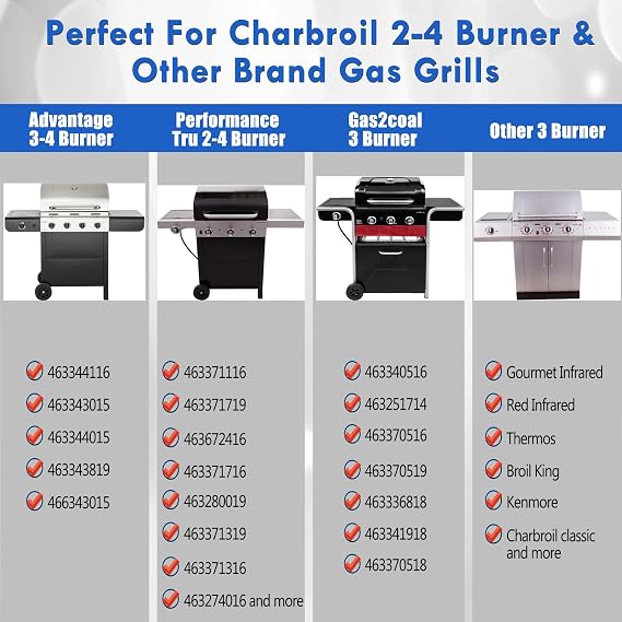G460-0500-W1 463344116 Grates Replacement Parts for Charbroil Advantage Grill Grates 463343015 463344015 463343819 463371719 463672416 Performance Tru Infrared Grates 463340516 Gas2coal Grill Parts