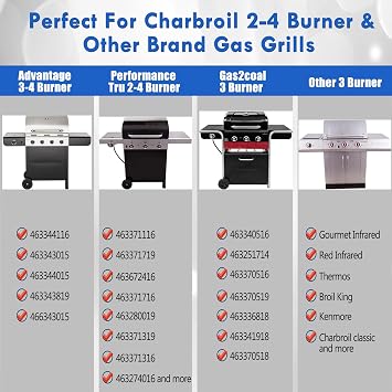 G460-0500-W1 463344116 Grates Replacement Parts for Charbroil Advantage Grill Grates 463343015 463344015 463343819 463371719 463672416 Performance Tru Infrared Grates 463340516 Gas2coal Grill Parts