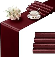 Vista 194 de Manyshofu 12Pcs Satin Orange Table Runner - 12 x 72 Inch Long Size, Party Table Runner Decor Bright & Smooth Wedding Decorations Table Runners for