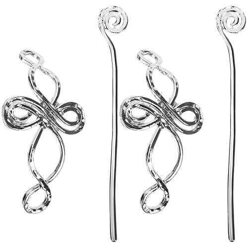 2 pinzas para el cabello para moño, color plateado, minimalista, de metal, horquillas, horquillas, horquillas, horquillas para el cabello, clips