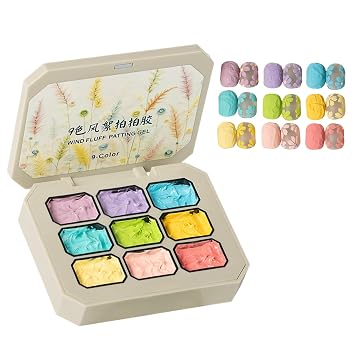 Patting Gel Polish - 9 Colors Sponge Pat Paint Nail Gel Set, Rainbow Nails Art, Durable Manicure Kit | Women Girls Home Beauty Salon DIY Studio for nail artts Manicure Use