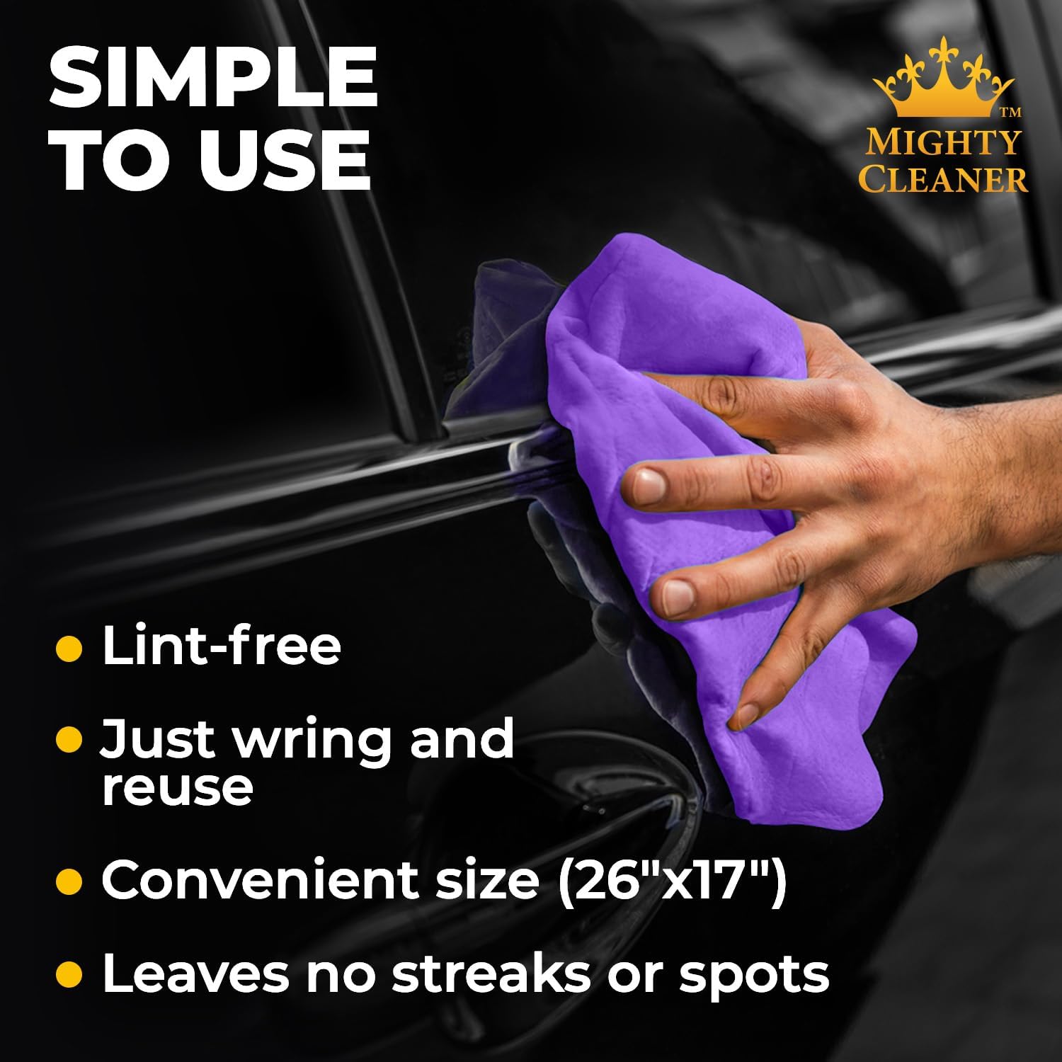 Save 10% on Premium Shammy Towel for Car - 2 Towels (26”x17”) + Microfiber Cleaning Cloth for Cars - 6pk (12”x12”) - Super Car Care Bundle