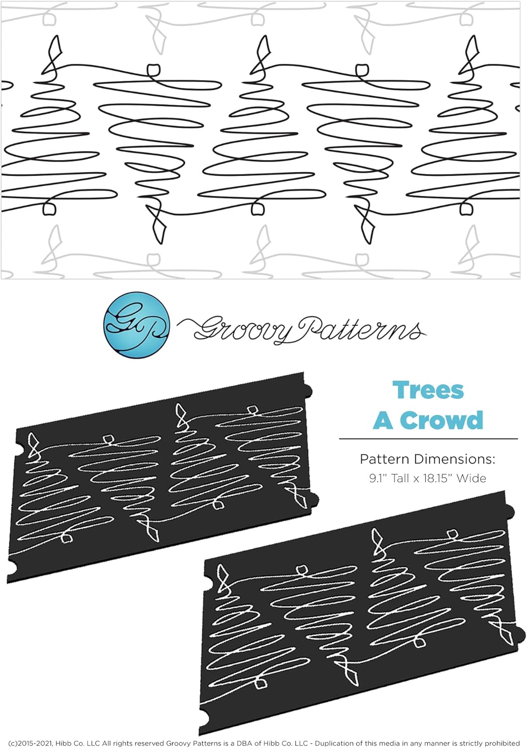 Groovy Patterns Trees A Crowd Patchwork Quilt Pattern - Long Arm Board Sewing Patterns - Quilting Templates Sewing Supplies