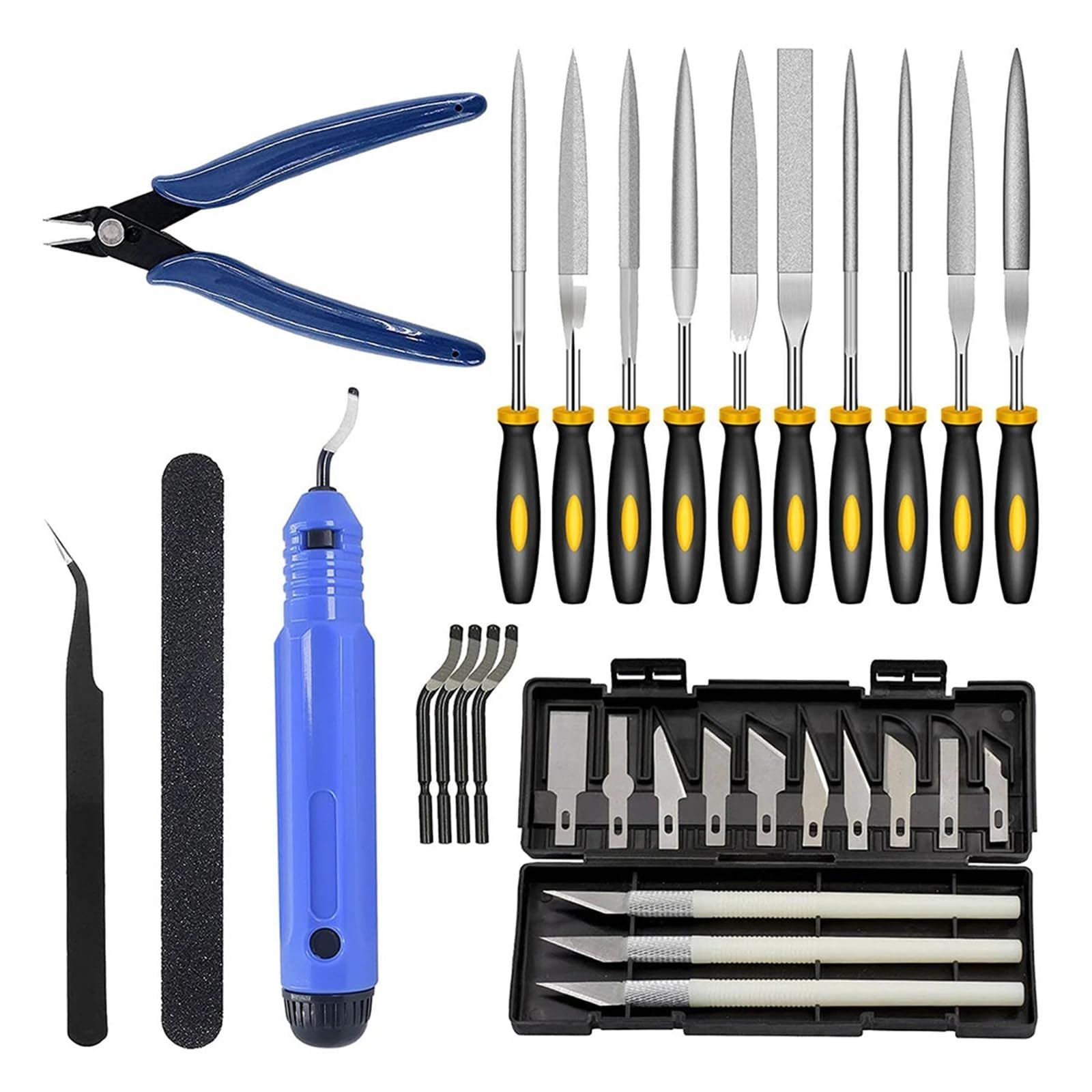 Kit d'outils for imprimante 3D avec couteau/grattoir/pince à épiler/pince