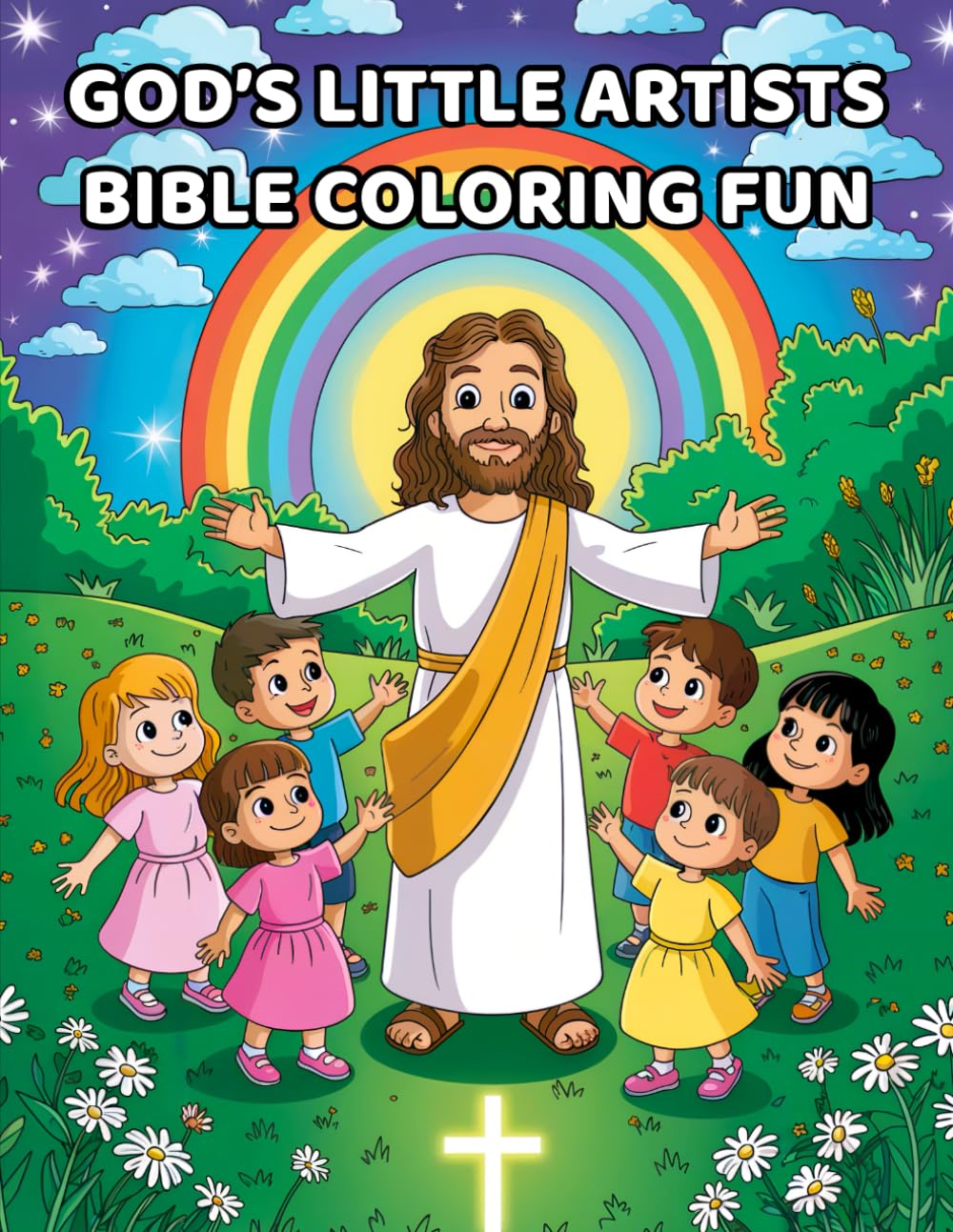Gods little artist Bible coloring book: Bible Themes, Positive Messages, and Easy Coloring Pages