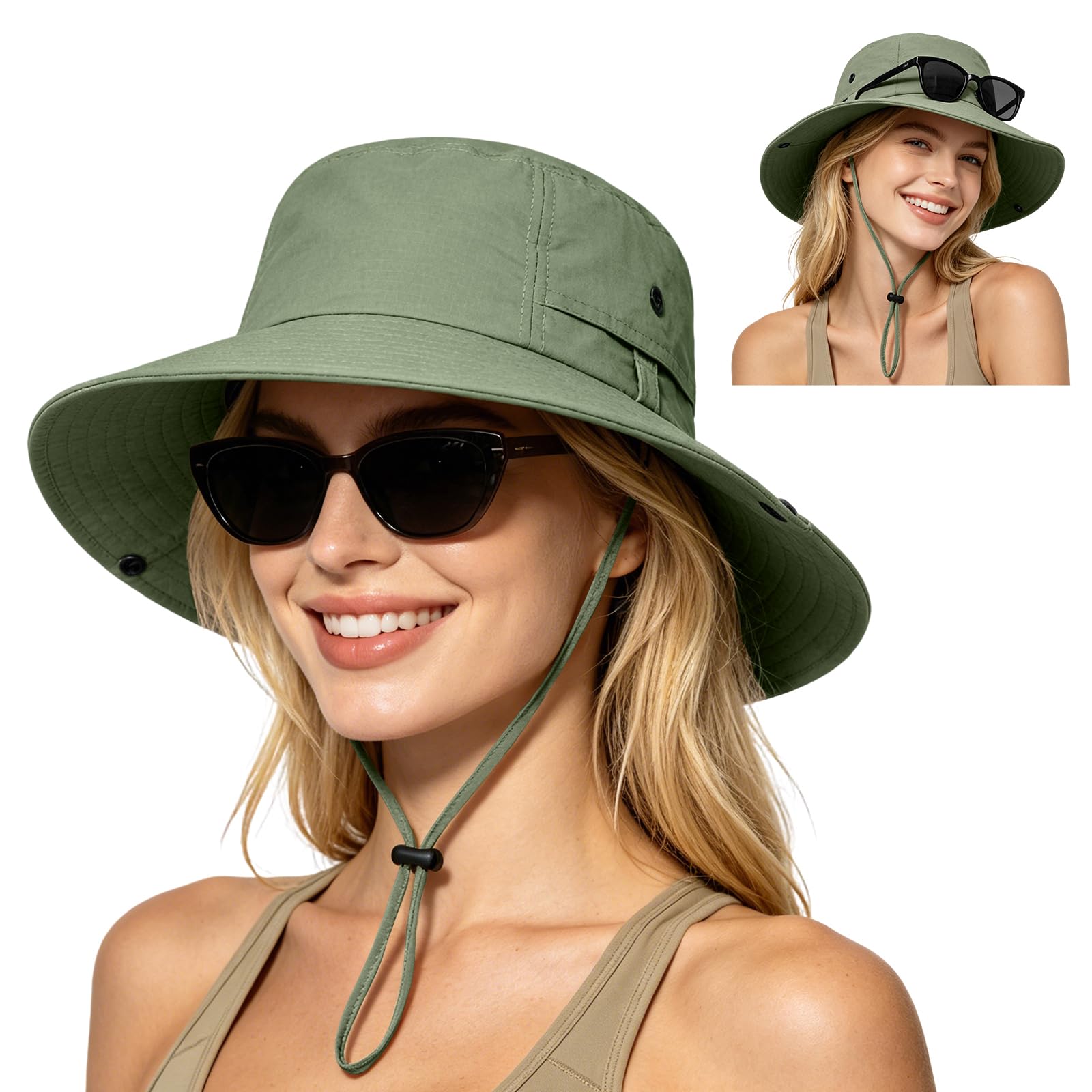 ZOORON Sun Hats for Women Men Fishing Hat UPF 50+ Wide Brim Bucket Hat