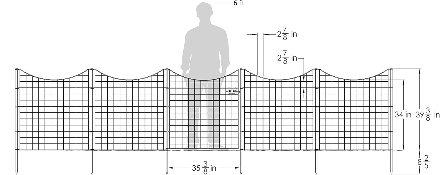 Zippity Outdoor Products WF29014 No-Dig Metal Garden Fence and Gate Bundle & WF29006 39in H No Dig Decorative Metal Garden Fence for Pet, Easy Install Dog Fence for Yard image 4